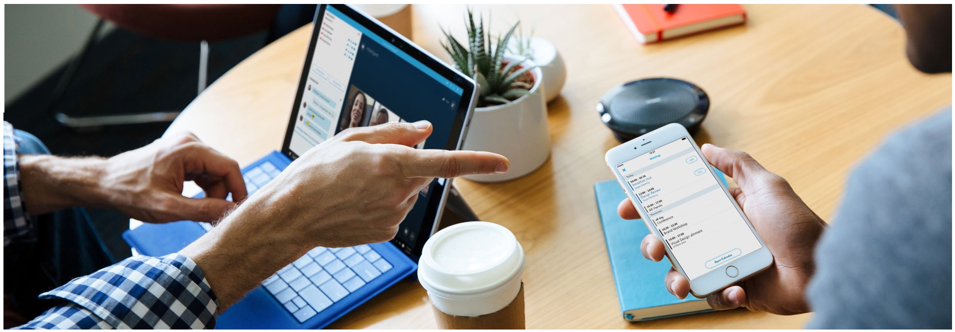 Laptop And Smartphone With Team Collaboration